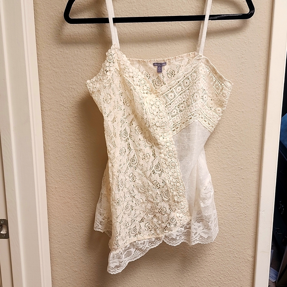 Charlotte Russe Sheer Lace Tank Top